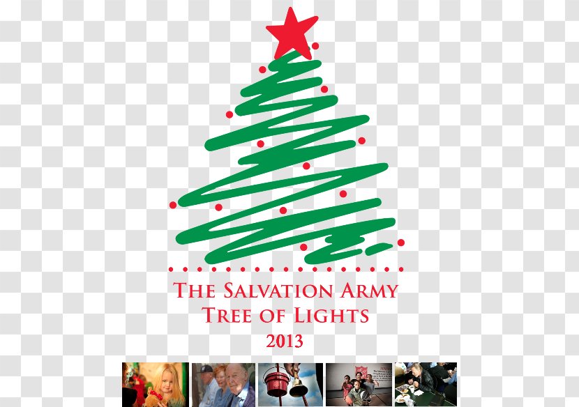 Christmas Tree The Salvation Army Lights Santa Claus - Holiday - Esther Button Transparent PNG