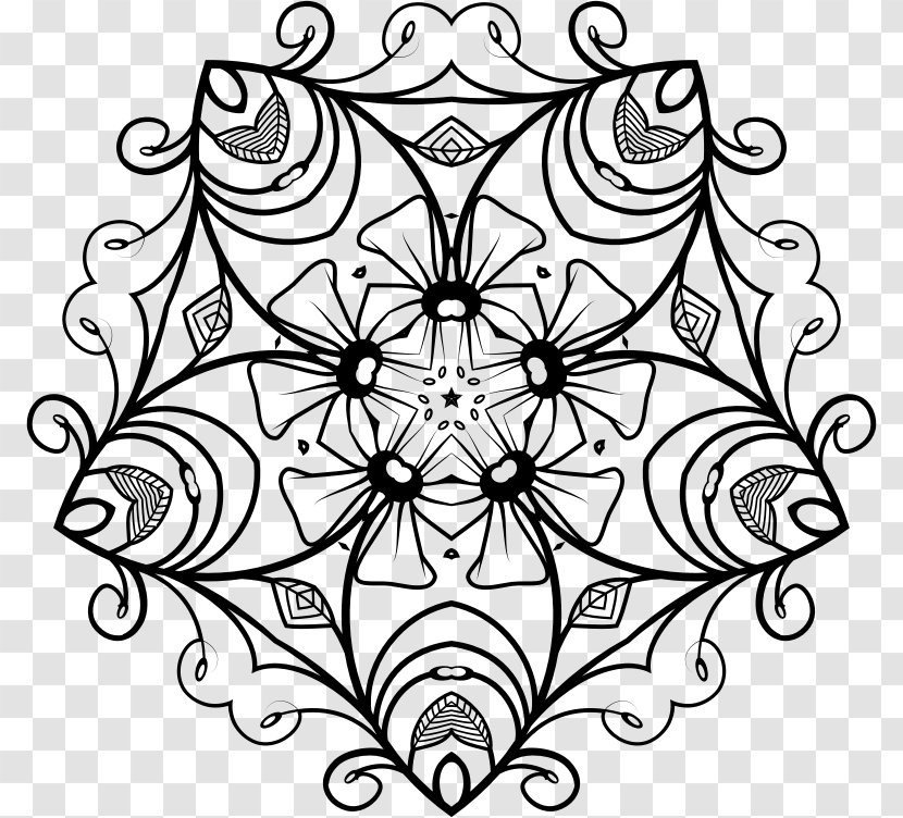 Floral Design Flower Art Clip - Black - And White Patterns Transparent PNG