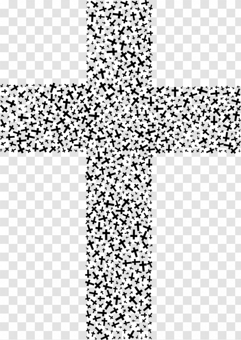 Christian Cross Christianity Clip Art - Black And White Transparent PNG