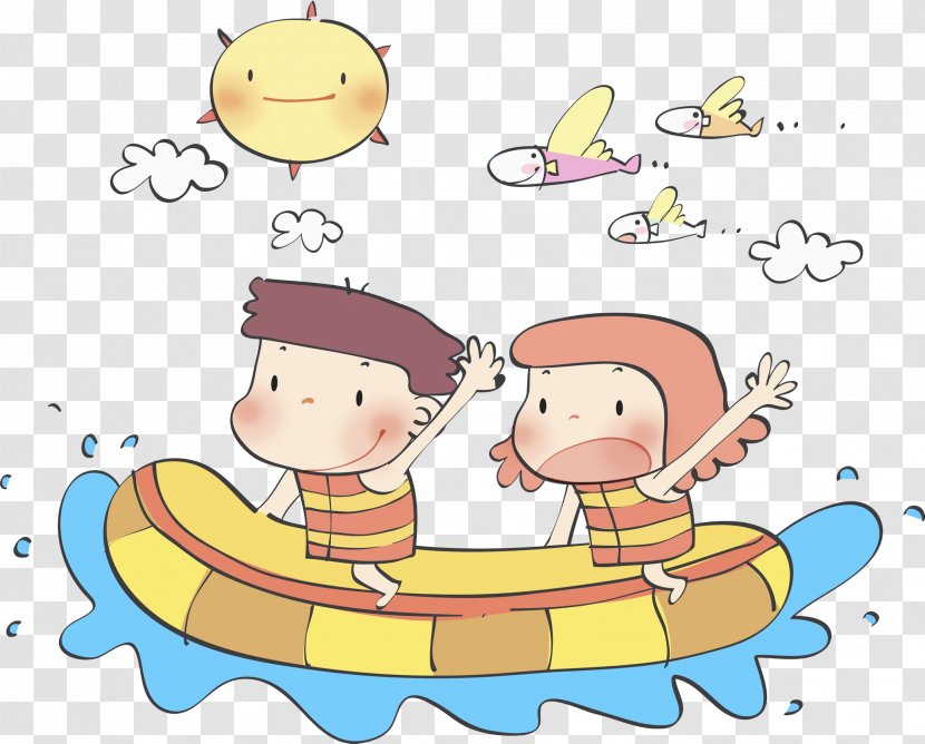 Cartoon Child - Heart - A Rowing Transparent PNG