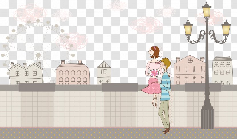 Significant Other Couple Illustration - Flooring - Walking Transparent PNG