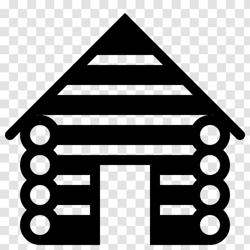 Log Cabin Cottage Clip Art - Black Transparent PNG