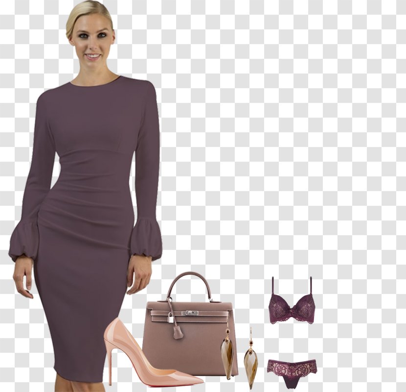 Purple Dress Mauve Handbag Runway - Fashion Model Transparent PNG