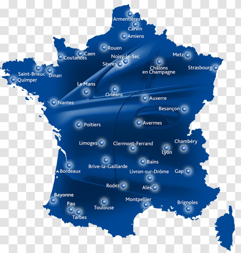 France Blank Map Road - Water Resources Transparent PNG