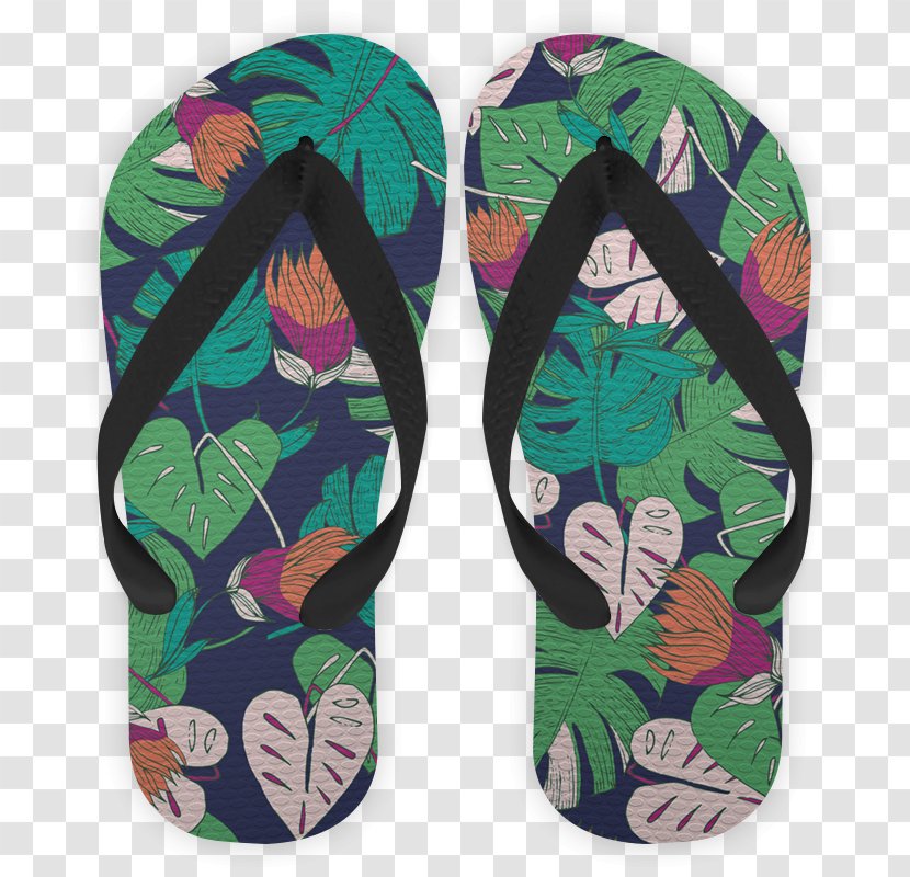 Flip-flops Green Shoe - Monstera Deliciosa Transparent PNG