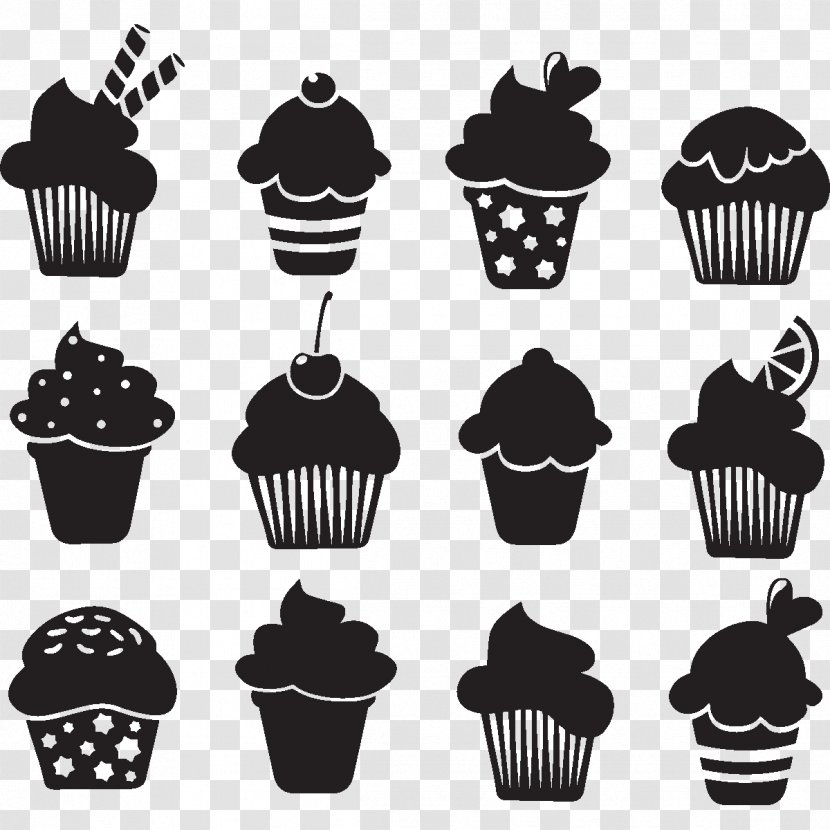 Cupcakes And Muffins Silhouette - Logo Transparent PNG