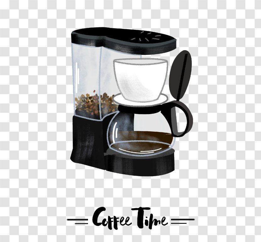 Coffeemaker Espresso Cafe Coffee Cup - Small Appliance - Cartoon Machine Transparent PNG