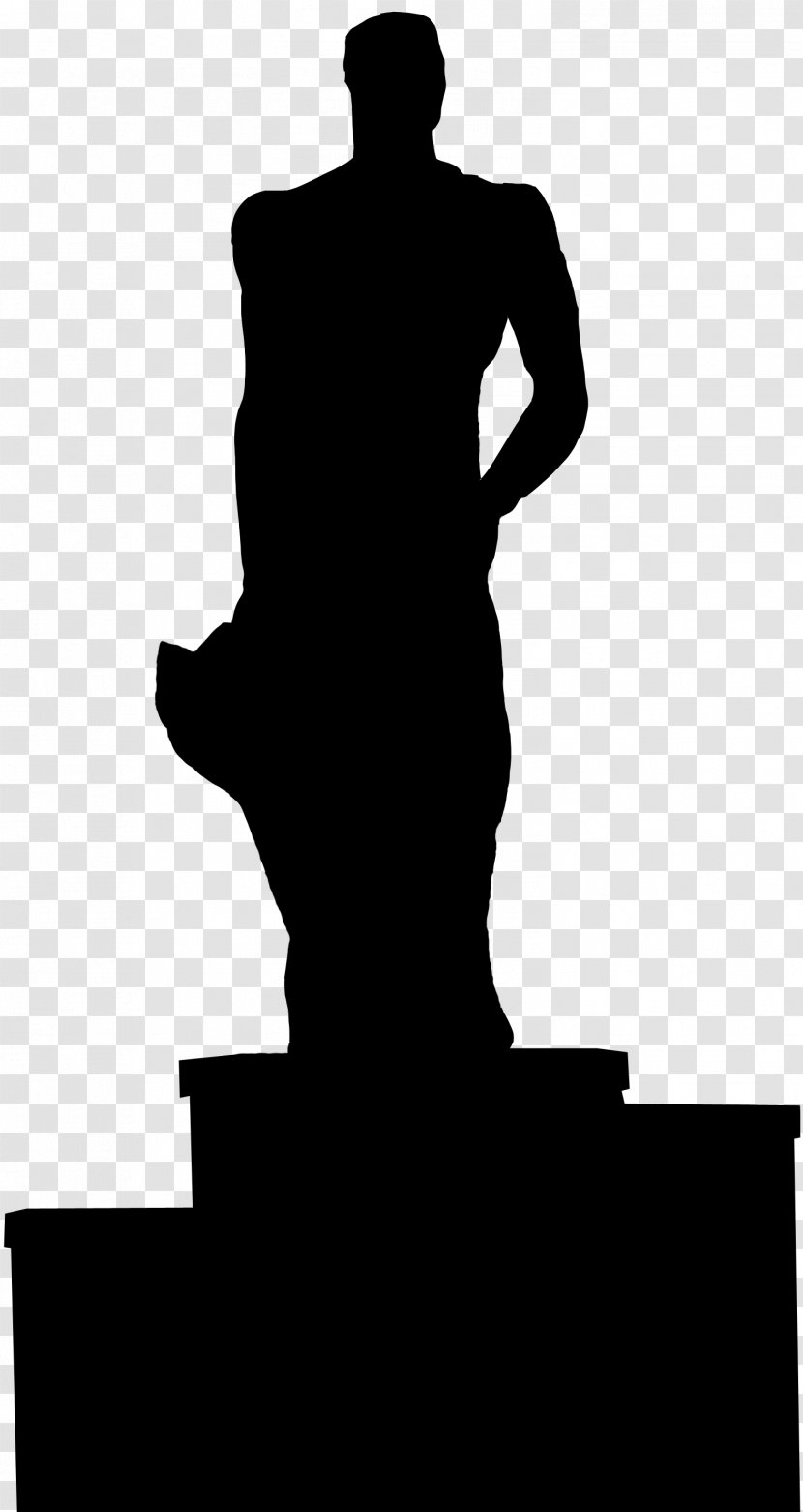 Silhouette Standing Statue Black-and-white - Blackandwhite Transparent PNG