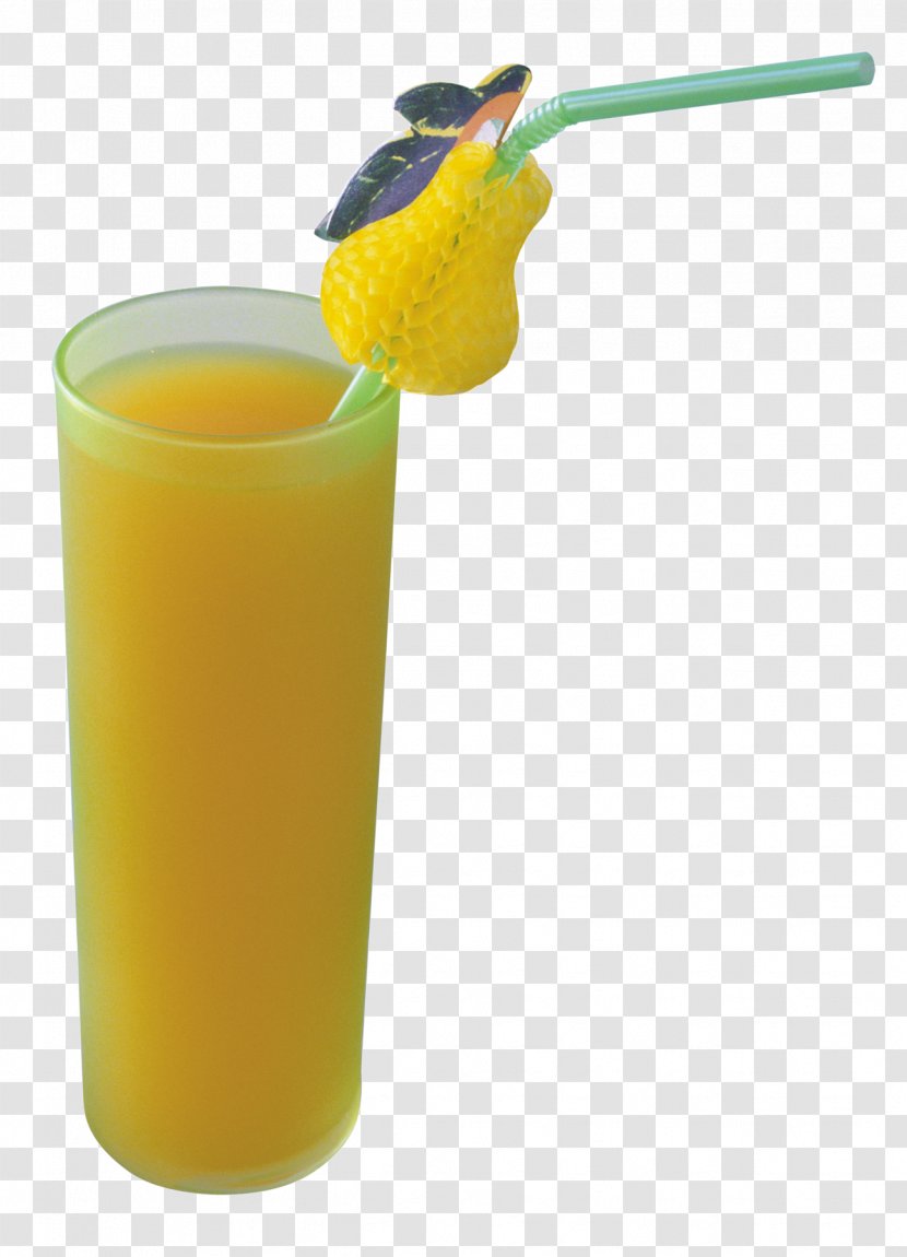 Orange Juice Cocktail Drink - Drinking Straw Transparent PNG