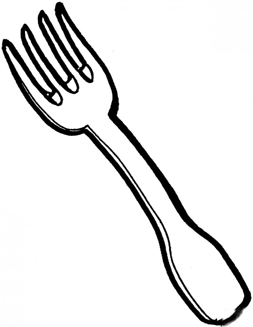 Knife Fork Spoon Coloring Book Clip Art - Kitchen Utensil Transparent PNG