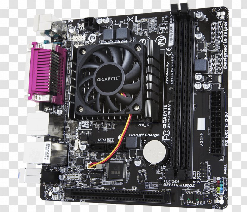 Motherboard Gigabyte Technology DDR3 SDRAM Mini-ITX Advanced Micro Devices - Computer Accessory - Io Card Transparent PNG