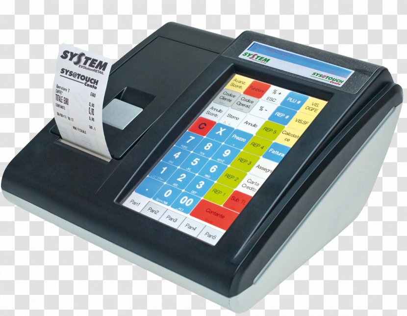 Cash Register Scontrino Fiscale Sales Invoice Point Of Sale - Touch Transparent PNG