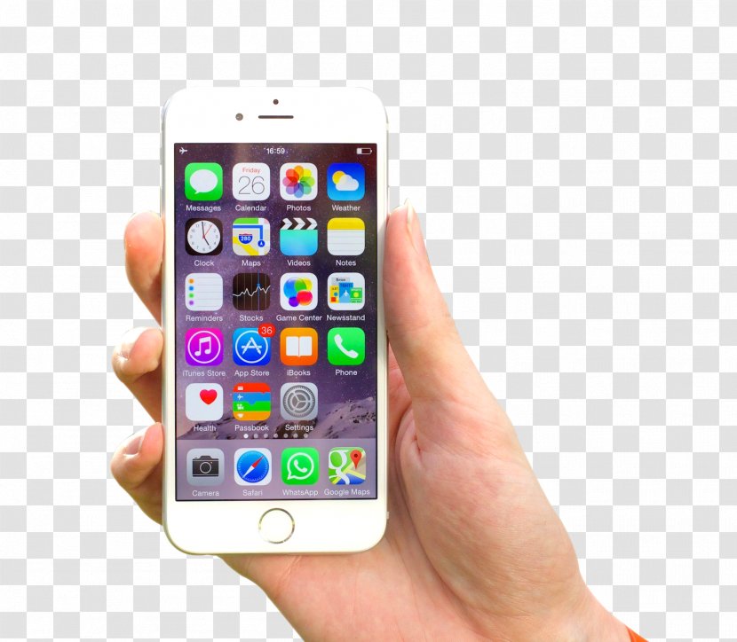 IPhone 6 Plus Business Telephone System Mobile App - Telephony - Hand Holding Transparent PNG