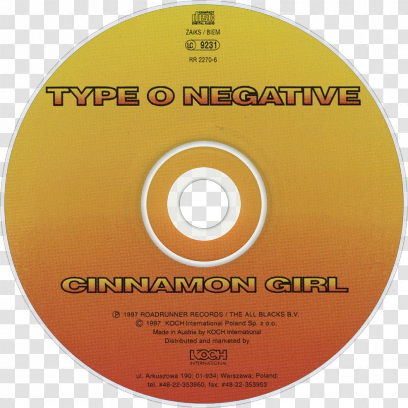 Compact Disc Disk Storage - Label - Type O Negative Transparent PNG