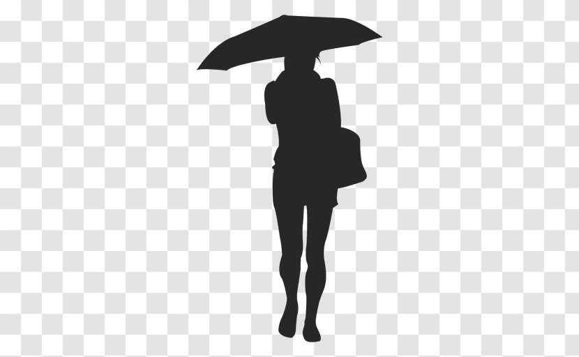 Umbrella Silhouette Drawing Woman - Standing - Carrying Vector Transparent PNG