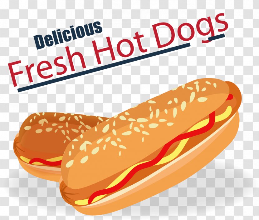 Hot Dog Fast Food Bread - Mustard - Fresh Vector Illustration Transparent PNG