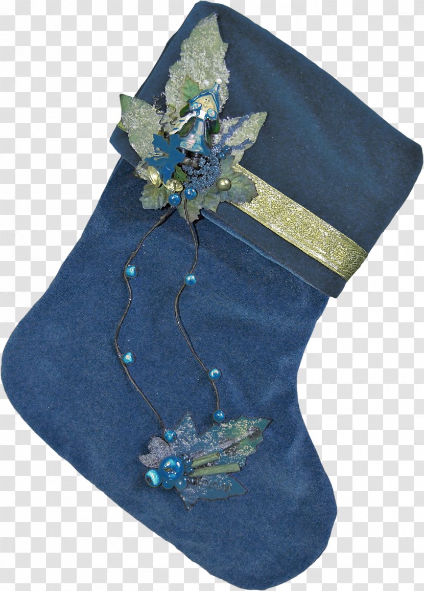 Santa Claus Christmas Stocking Mikulxe1s Saint Nicholas Day - Beautiful Blue Shoes Transparent PNG