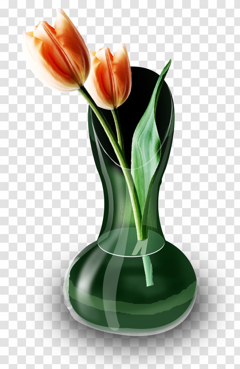 Tulip Vase Flower - Still Life - Retro Transparent PNG