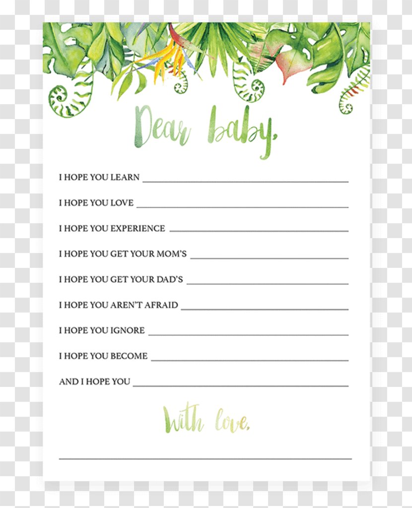 Wedding Invitation Mother Goose Baby Shower Infant - Text - Watercolor Green Leafs Transparent PNG