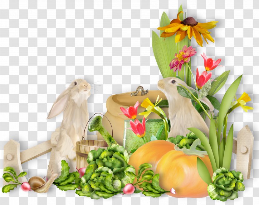 Vegetable Domestic Rabbit Floral Design - Leaf - Hand Painted Vegetables Transparent PNG