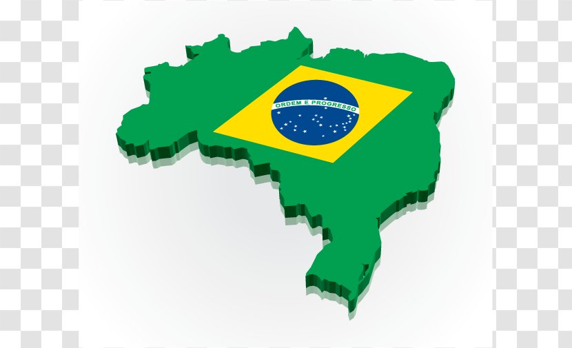 Flag Of Brazil Map Clip Art - World - Cliparts Transparent PNG