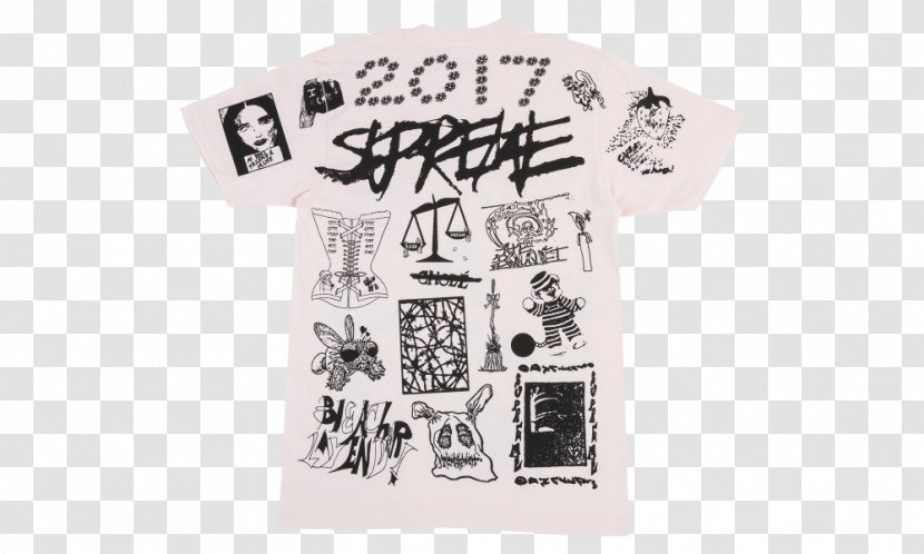 T-shirt Supreme White Sleeve - Streetwear Transparent PNG