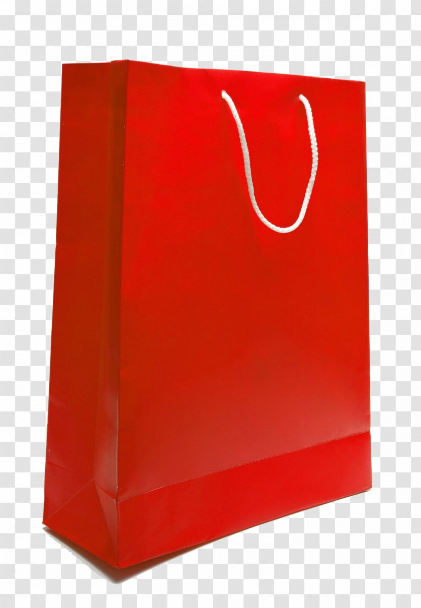 Paper Bag Shopping - Red - A Transparent PNG