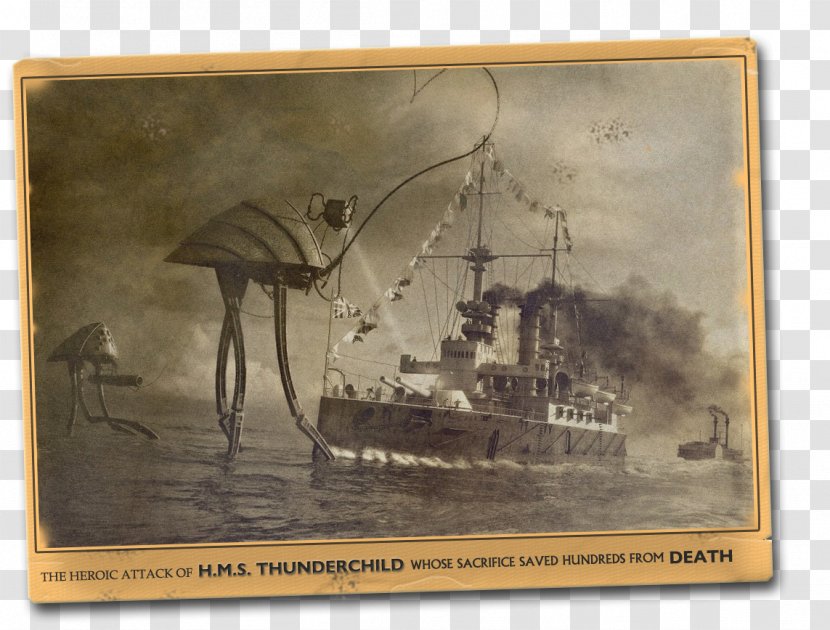 Jeff Wayne's Musical Version Of The War Worlds HMS Thunder Child Fighting Machine Martian - Hms - Vintage Postcard Transparent PNG