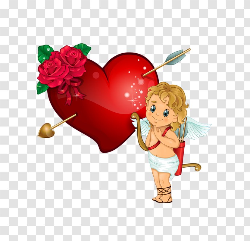 Cupid And Psyche Heart Clip Art - Cartoon - Angel Transparent PNG