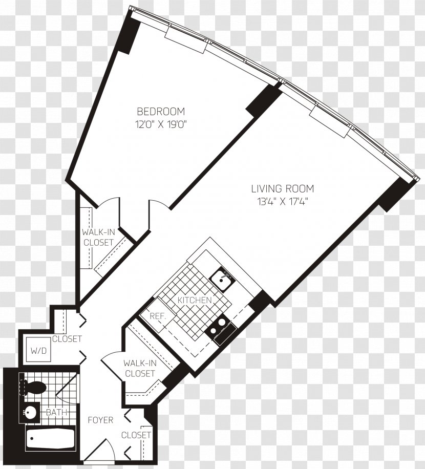 Liberty Towers Bedroom Bathroom Floor Plan House - Schematic Transparent PNG