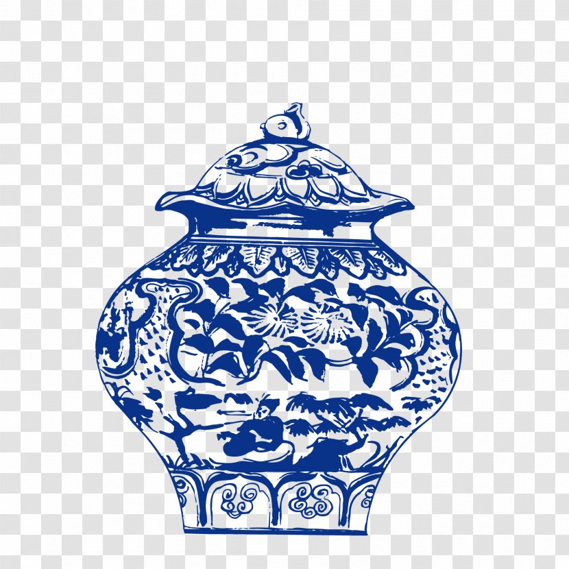 Motif Vase - Blue And White Porcelain - White,Pattern,Classical Patterns,blue,Moire,Chinese Style,Walls,Bones Transparent PNG
