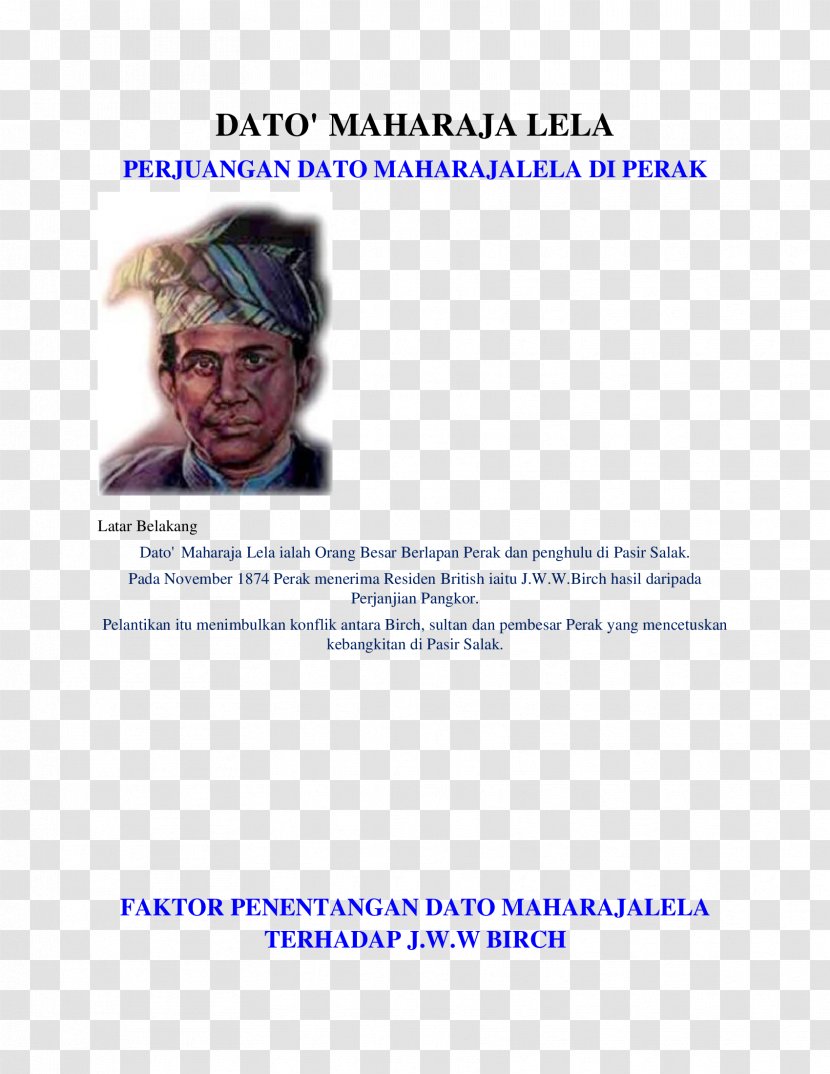 Lela Pandak Lam Jalan Dato Maharajalela Human Behavior Document Organism - Text - Maharaja Transparent PNG