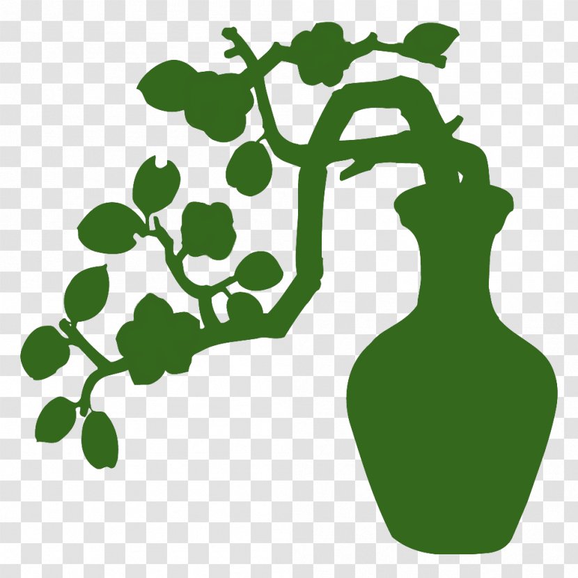 Silhouette Vase Clip Art - Green - Peach Transparent PNG