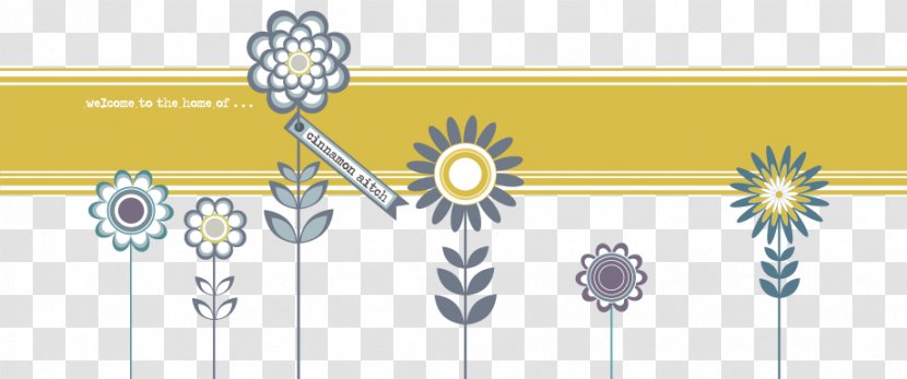 Flower Line Font - Tree - Welcome Card Transparent PNG