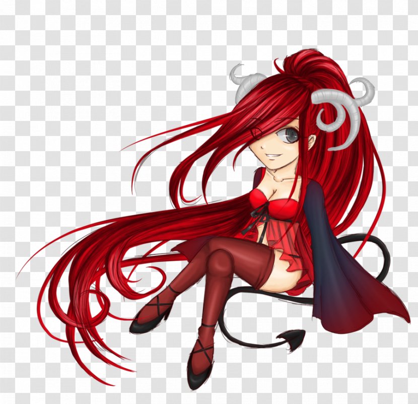 Red Hair Coloring Black Legendary Creature - Heart - Blood Transparent PNG