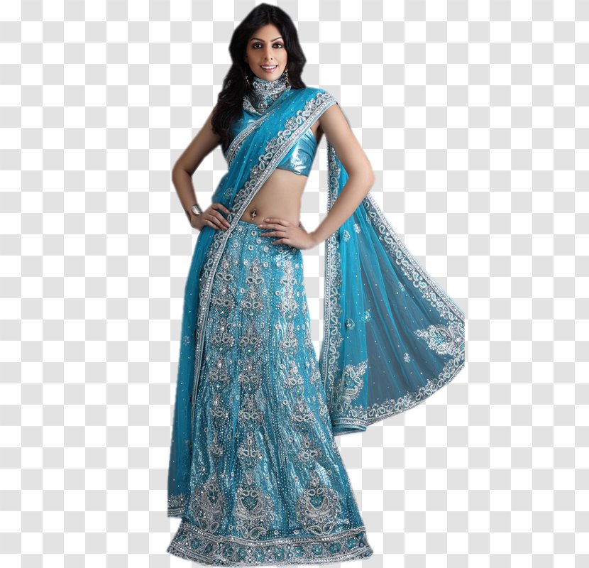 Lehenga Gagra Choli Wedding Dress Sari - Aqua Transparent PNG