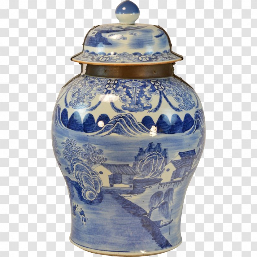 Blue And White Pottery Jingdezhen Vase Chinese Ceramics - Export Porcelain - Bowl Transparent PNG