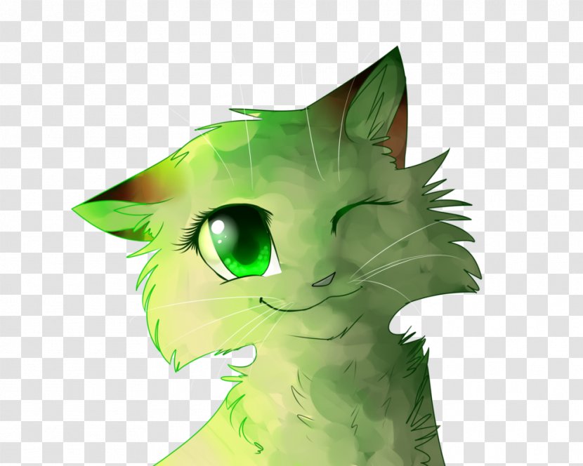 Whiskers Cat Green Cartoon - Flower Transparent PNG