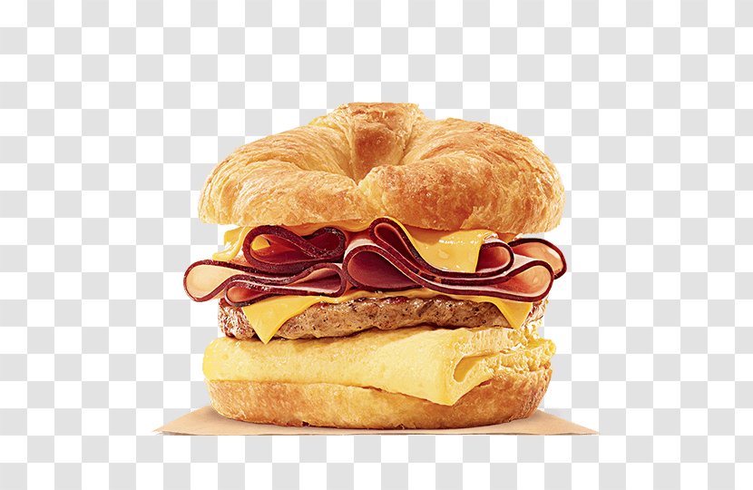 Croissant Breakfast Sandwich Bacon, Egg And Cheese Fast Food - Slider Transparent PNG