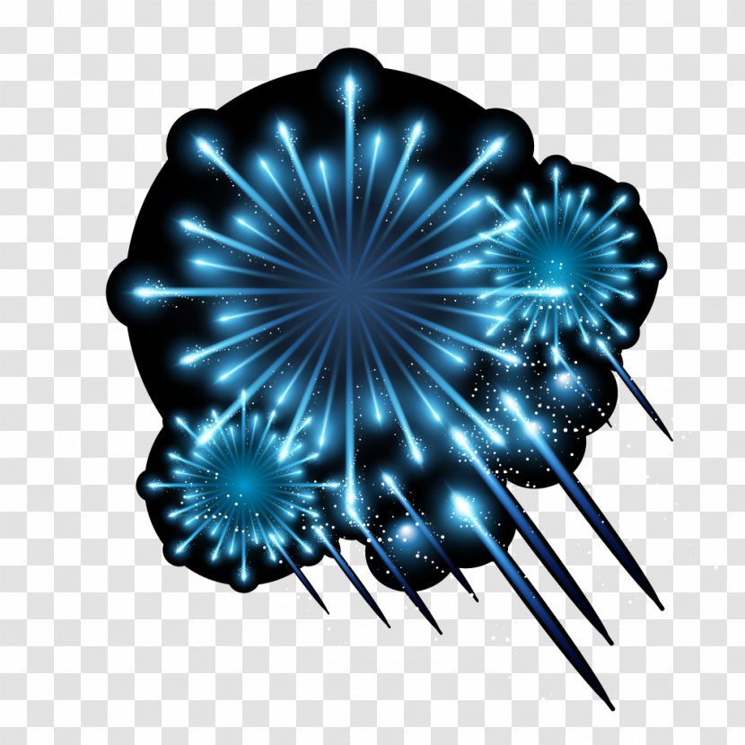 Fireworks Firecracker Wallpaper - Symmetry - Blue Vector Elements Transparent PNG