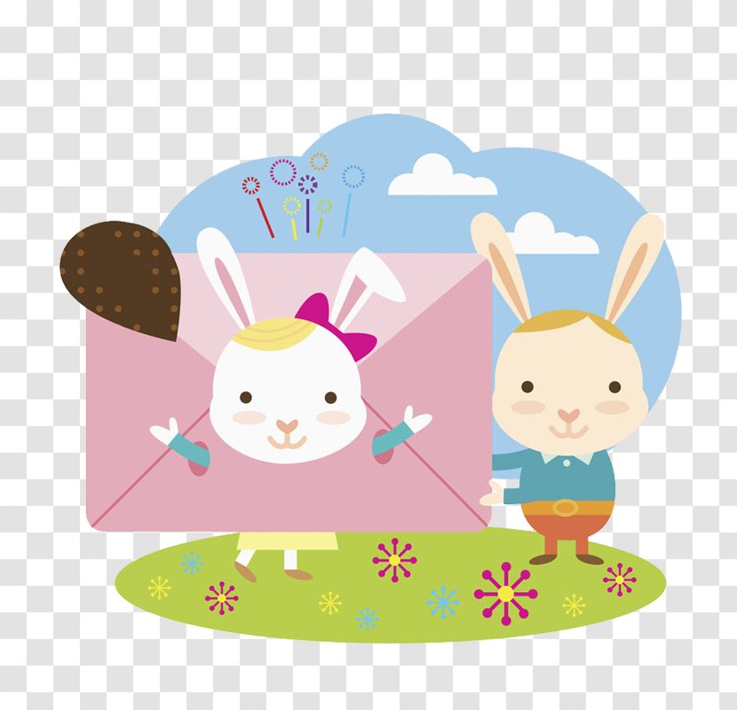 Envelope Clip Art - Easter - The Letter Bunny Transparent PNG