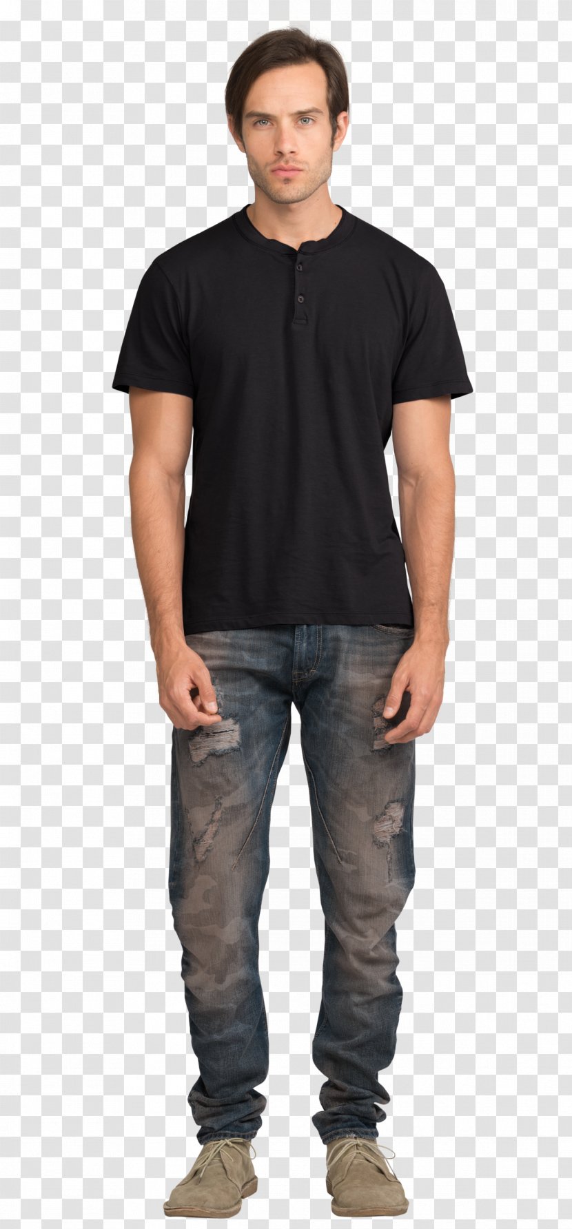 T-shirt Adidas Top Sleeve - Neck - Black Man Transparent PNG