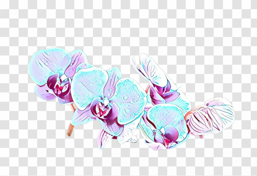 Pink Turquoise Butterfly Hair Accessory Plant Transparent PNG