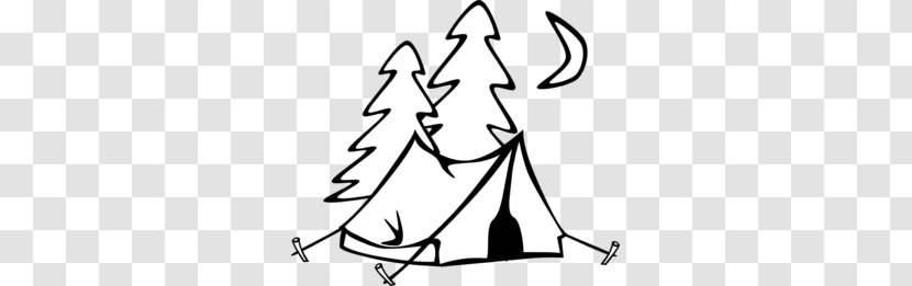 Camping Tent Campfire Clip Art - Outline Cliparts Transparent PNG