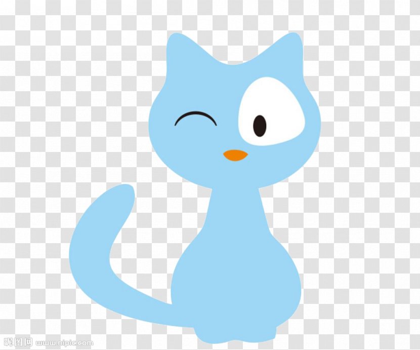 Cat Kitten Clip Art - Tail - Blue Transparent PNG