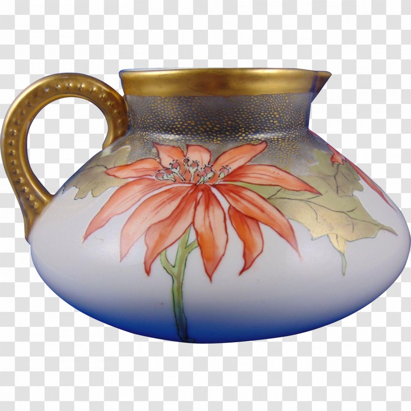 Poinsettia Jug Pitcher Vase Ceramic Transparent PNG
