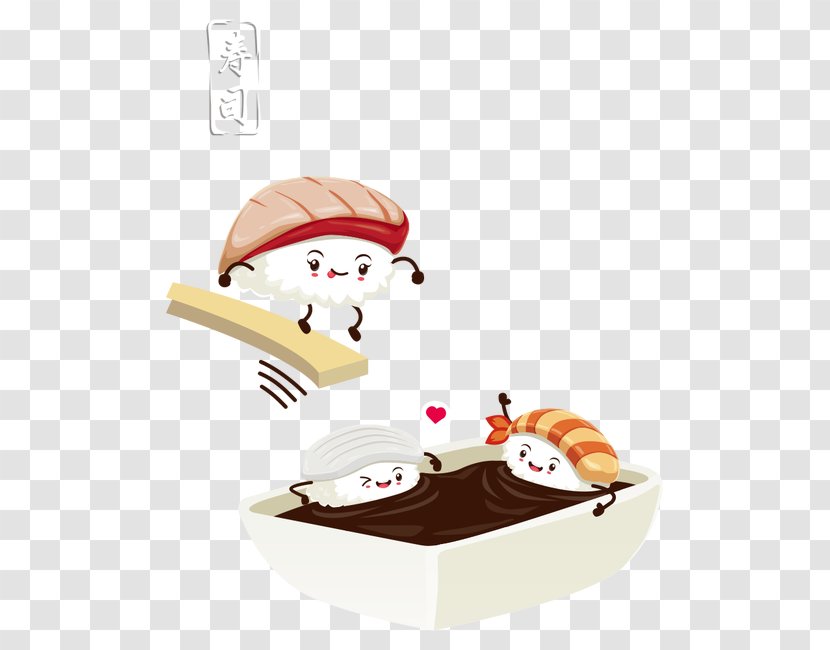 Sushi Onigiri Japanese Cuisine Sashimi Cartoon Transparent PNG