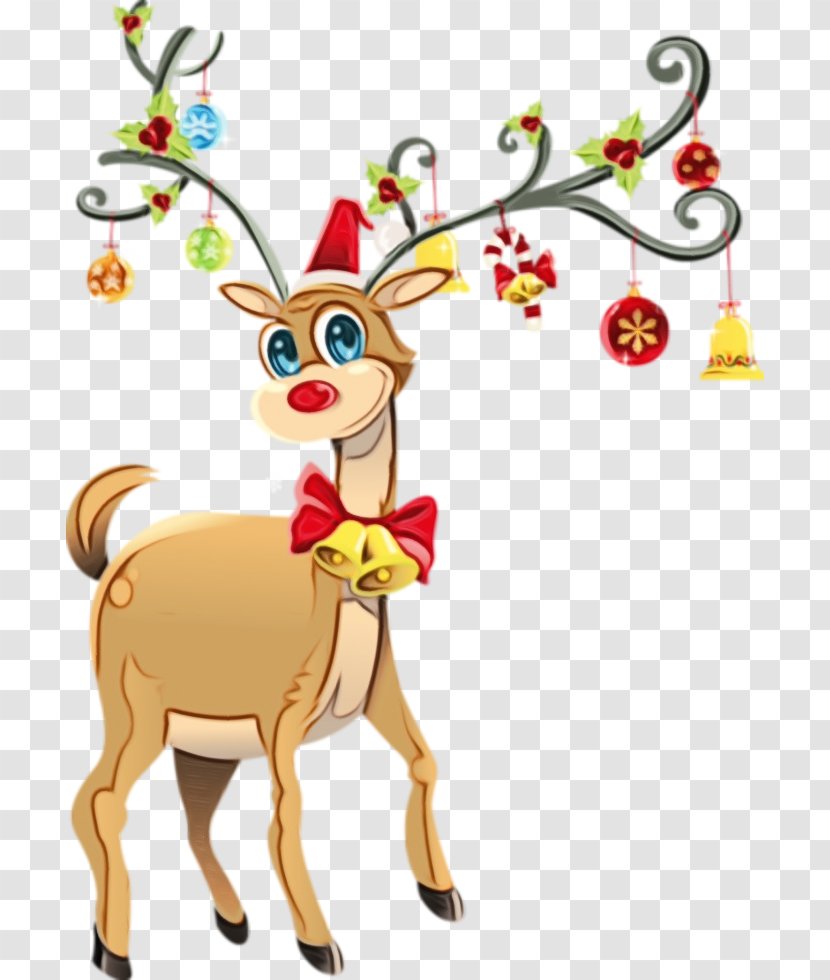 Christmas Elf Cartoon - Deer - Tail Antler Transparent PNG