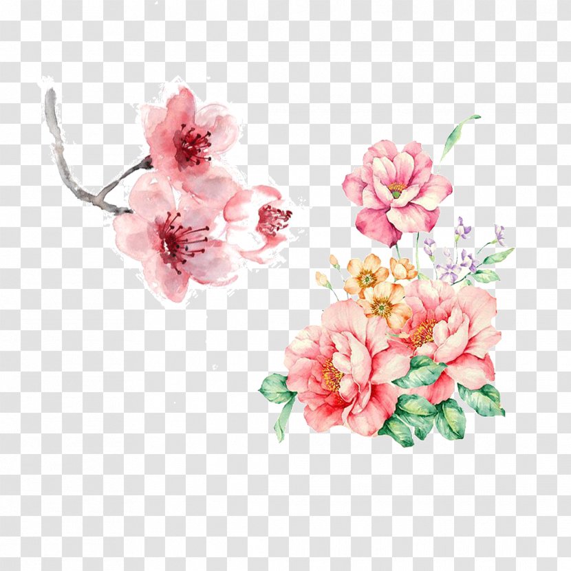 Floral Design Flower Watercolor Painting Clip Art - Plant - Boquet Cartoon Transparent PNG