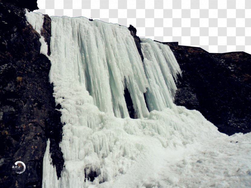 Jiaozi Snow Mountain - Waterfall - Beauty Material Transparent PNG